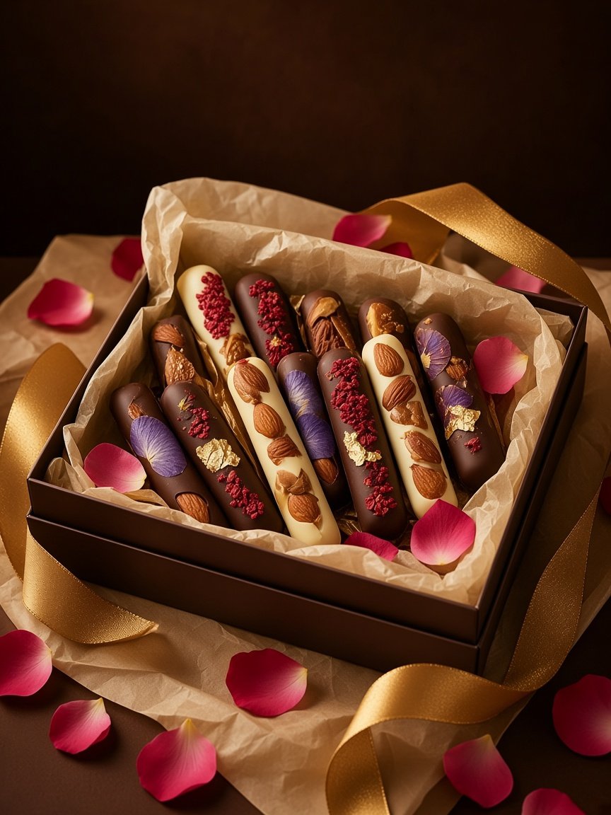 Luxury Velnorabar gift box with artisan chocolate bars